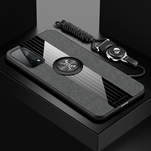 OnePlus Nord N200 5G用極薄ソフトケース シリコンケース 耐衝撃 全面保護 アンド指輪 マグネット式 バンパー X03L OnePlus グレー
