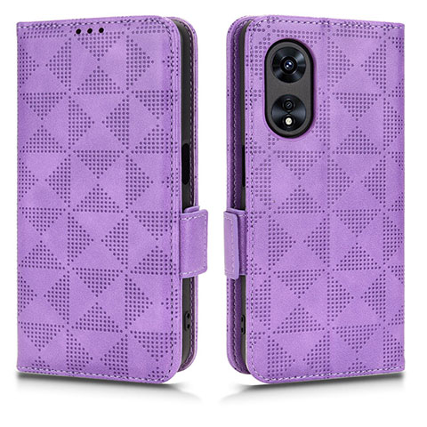 Oppo A1 Pro 5G用手帳型 レザーケース スタンド カバー C02X Oppo パープル