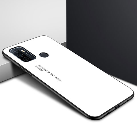 Oppo A11s用ハイブリットバンパーケース プラスチック 鏡面 カバー Oppo ホワイト