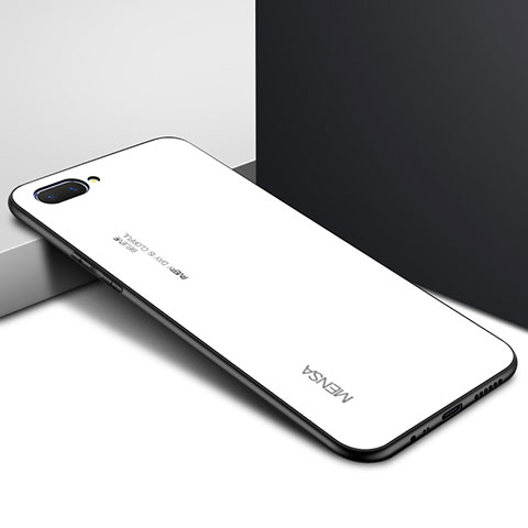 Oppo A12e用ハイブリットバンパーケース プラスチック 鏡面 カバー Oppo ホワイト