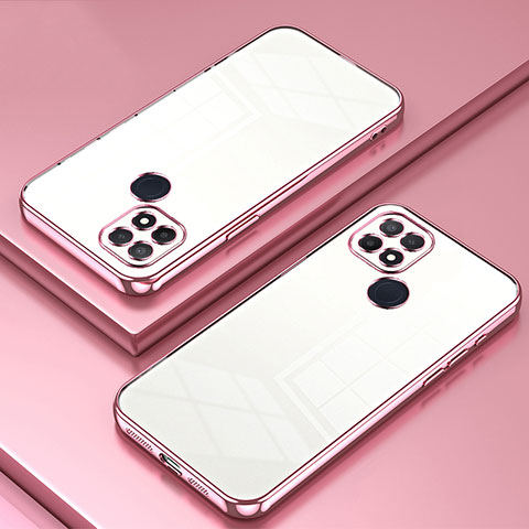 Oppo A15用極薄ソフトケース シリコンケース 耐衝撃 全面保護 クリア透明 SY1 Oppo ローズゴールド