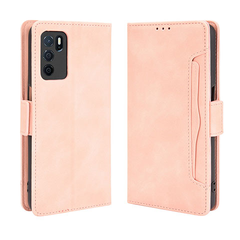 Oppo A16s用手帳型 レザーケース スタンド カバー BY3 Oppo ピンク