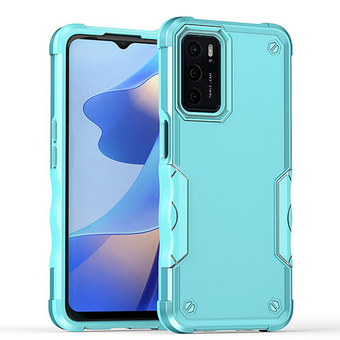 Oppo A16s用ハイブリットバンパーケース プラスチック 兼シリコーン カバー QW1 Oppo ライトブルー