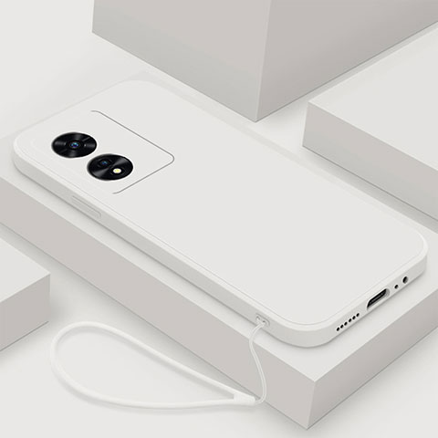 Oppo A1x 5G用360度 フルカバー極薄ソフトケース シリコンケース 耐衝撃 全面保護 バンパー S02 Oppo ホワイト