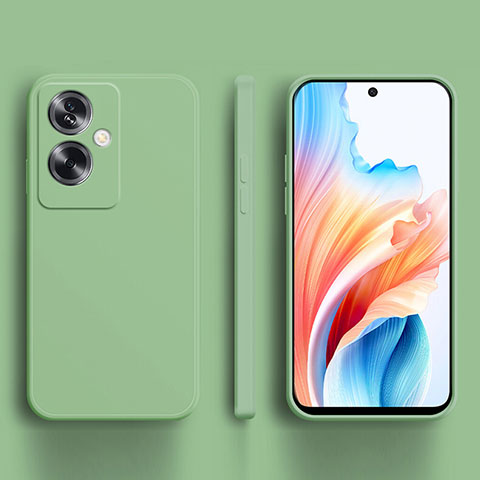 Oppo A2 5G用360度 フルカバー極薄ソフトケース シリコンケース 耐衝撃 全面保護 バンパー Oppo ライトグリーン