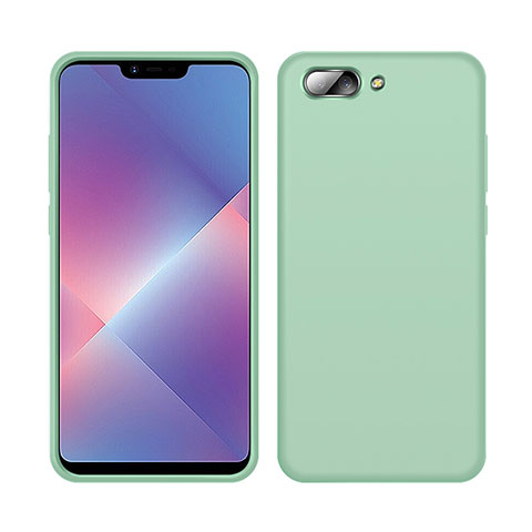 Oppo A5用360度 フルカバー極薄ソフトケース シリコンケース 耐衝撃 全面保護 バンパー Oppo グリーン