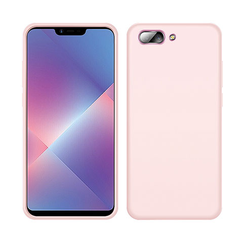 Oppo A5用360度 フルカバー極薄ソフトケース シリコンケース 耐衝撃 全面保護 バンパー Oppo ピンク