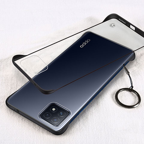 Oppo A53 5G用ハードカバー クリスタル クリア透明 H01 Oppo ブラック