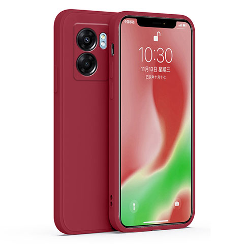 Oppo A57 5G用360度 フルカバー極薄ソフトケース シリコンケース 耐衝撃 全面保護 バンパー S01 Oppo ワインレッド