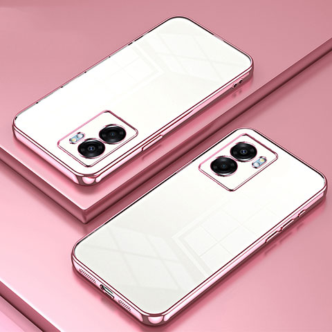 Oppo A57 5G用極薄ソフトケース シリコンケース 耐衝撃 全面保護 クリア透明 SY1 Oppo ローズゴールド