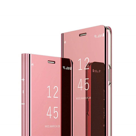 Oppo A72用手帳型 レザーケース スタンド 鏡面 カバー M03 Oppo ローズゴールド