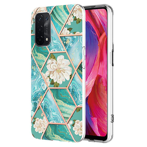 Oppo A74 5G用シリコンケース ソフトタッチラバー バタフライ パターン カバー Y02B Oppo グリーン