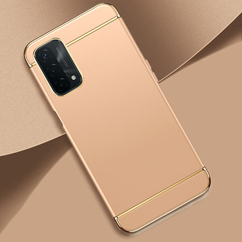 Oppo A74 5G用ケース 高級感 手触り良い メタル兼プラスチック バンパー P02 Oppo ゴールド