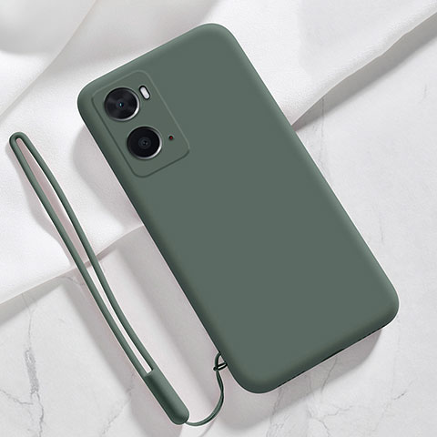 Oppo A76用360度 フルカバー極薄ソフトケース シリコンケース 耐衝撃 全面保護 バンパー Oppo モスグリー