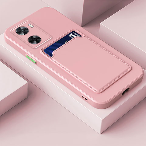 Oppo A77 4G用360度 フルカバー極薄ソフトケース シリコンケース 耐衝撃 全面保護 バンパー Oppo ピンク