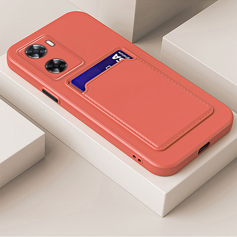 Oppo A77 4G用360度 フルカバー極薄ソフトケース シリコンケース 耐衝撃 全面保護 バンパー Oppo ローズレッド