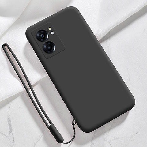 Oppo A77 5G用360度 フルカバー極薄ソフトケース シリコンケース 耐衝撃 全面保護 バンパー S05 Oppo ブラック