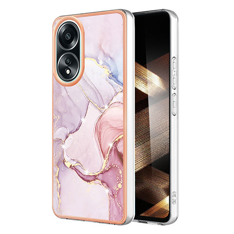 Oppo A78 4G用シリコンケース ソフトタッチラバー バタフライ パターン カバー YB5 Oppo ピンク