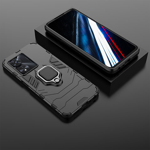 Oppo A78 4G用ハイブリットバンパーケース プラスチック アンド指輪 マグネット式 KC1 Oppo ブラック