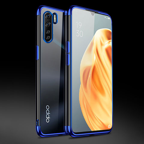 Oppo A91用極薄ソフトケース シリコンケース 耐衝撃 全面保護 クリア透明 Z01 Oppo ネイビー