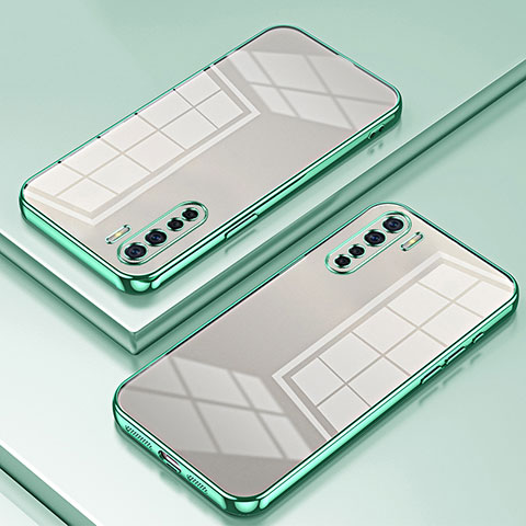 Oppo A91用極薄ソフトケース シリコンケース 耐衝撃 全面保護 クリア透明 SY1 Oppo グリーン