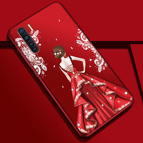 Oppo A91用シリコンケース ソフトタッチラバー バタフライ ドレスガール ドレス少女 カバー S01 Oppo マルチカラー