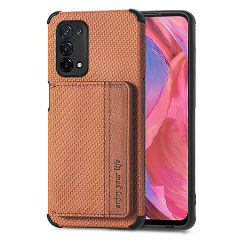 Oppo A93 5G用極薄ソフトケース シリコンケース 耐衝撃 全面保護 マグネット式 バンパー S01D Oppo ブラウン