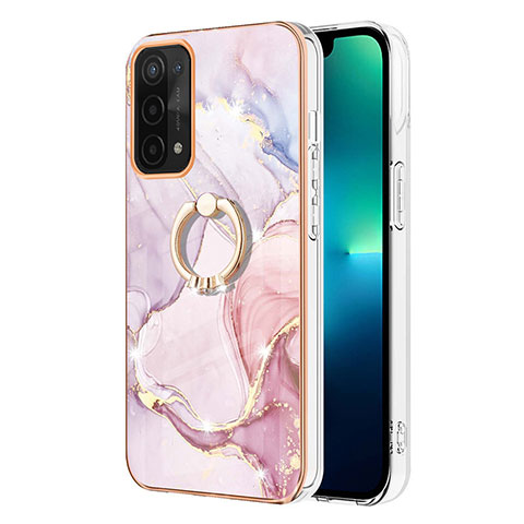 Oppo A93 5G用シリコンケース ソフトタッチラバー バタフライ パターン カバー アンド指輪 Y05B Oppo ピンク