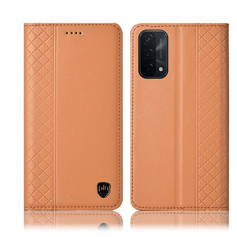 Oppo A93 5G用手帳型 レザーケース スタンド カバー H10P Oppo オレンジ