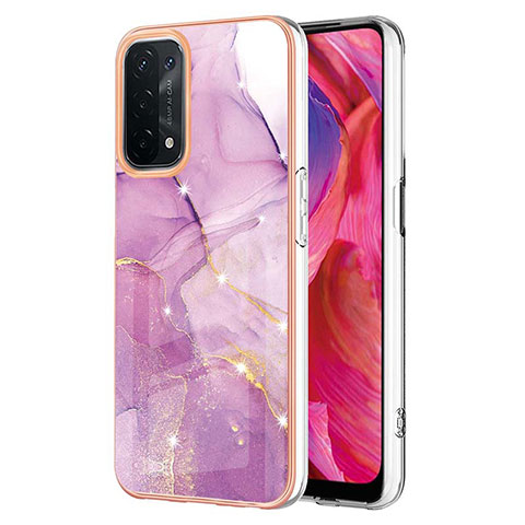 Oppo A93 5G用シリコンケース ソフトタッチラバー バタフライ パターン カバー Y05B Oppo ラベンダー