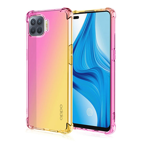 Oppo A93用極薄ソフトケース グラデーション 勾配色 クリア透明 G01 Oppo イエロー