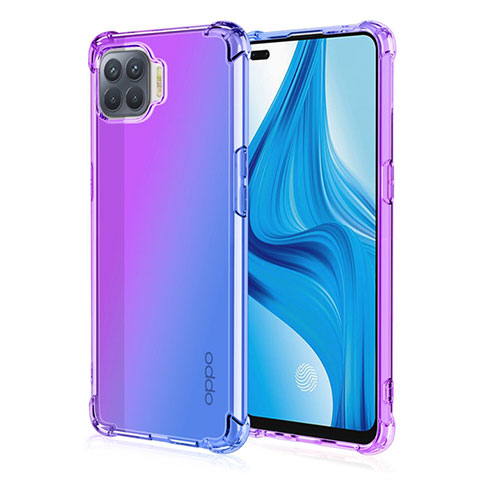 Oppo A93用極薄ソフトケース グラデーション 勾配色 クリア透明 G01 Oppo パープル