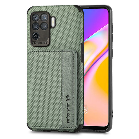 Oppo A94 4G用極薄ソフトケース シリコンケース 耐衝撃 全面保護 マグネット式 バンパー S01D Oppo グリーン