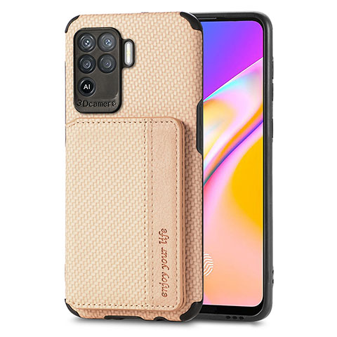 Oppo A94 4G用極薄ソフトケース シリコンケース 耐衝撃 全面保護 マグネット式 バンパー S01D Oppo ゴールド