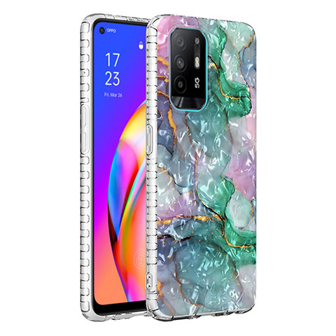 Oppo A94 4G用シリコンケース ソフトタッチラバー バタフライ パターン カバー Y04B Oppo モスグリー