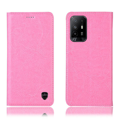 Oppo A94 5G用手帳型 レザーケース スタンド カバー H04P Oppo ピンク