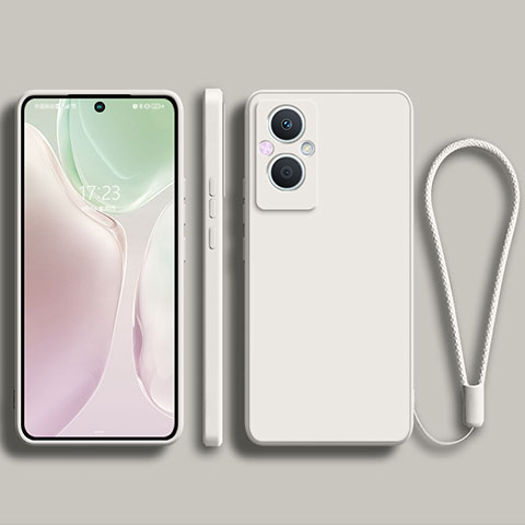 Oppo A96 5G用360度 フルカバー極薄ソフトケース シリコンケース 耐衝撃 全面保護 バンパー S03 Oppo ホワイト