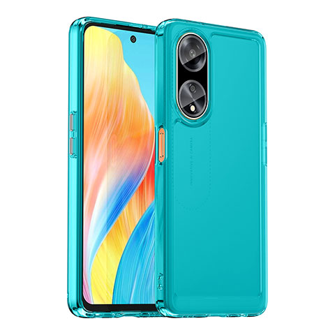 Oppo A98 5G用ハイブリットバンパーケース クリア透明 プラスチック カバー J02S Oppo ネイビー