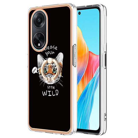 Oppo A98 5G用シリコンケース ソフトタッチラバー バタフライ パターン カバー アンド指輪 YB2 Oppo マルチカラー