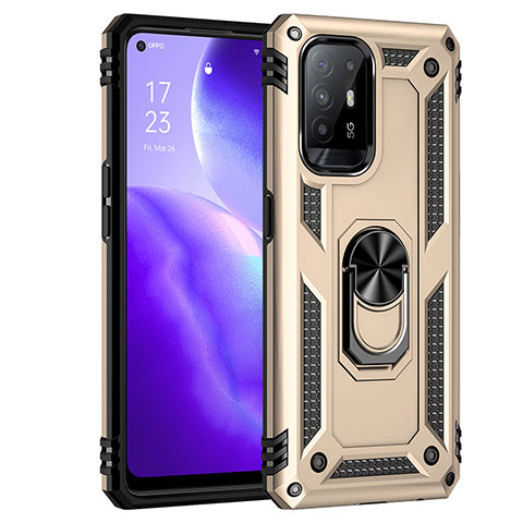 Oppo F19 Pro+ Plus 5G用ハイブリットバンパーケース プラスチック アンド指輪 マグネット式 MQ4 Oppo ゴールド