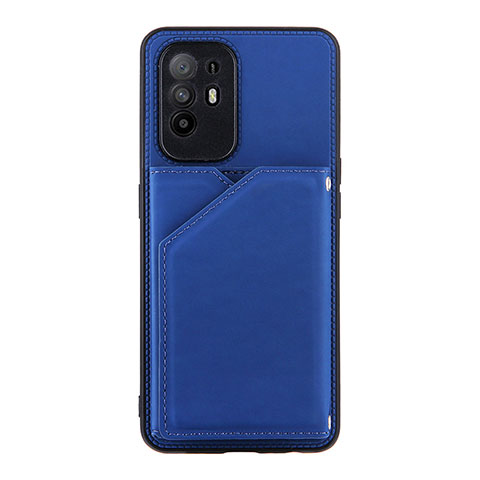 Oppo F19 Pro+ Plus 5G用ケース 高級感 手触り良いレザー柄 Y01B Oppo ネイビー