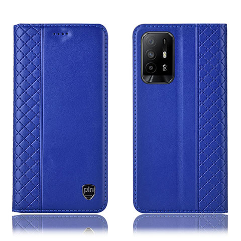 Oppo F19 Pro+ Plus 5G用手帳型 レザーケース スタンド カバー H07P Oppo ネイビー