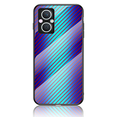 Oppo F21 Pro 5G用ハイブリットバンパーケース プラスチック 鏡面 虹 グラデーション 勾配色 カバー LS2 Oppo ネイビー