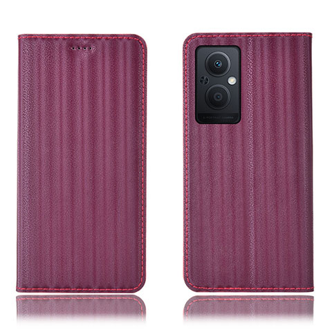 Oppo F21s Pro 5G用手帳型 レザーケース スタンド カバー H23P Oppo ワインレッド