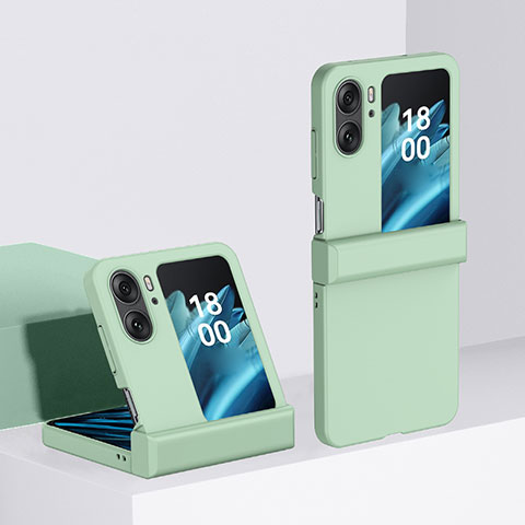 Oppo Find N2 Flip 5G用ハードケース プラスチック 質感もマット 前面と背面 360度 フルカバー BH3 Oppo ライトグリーン