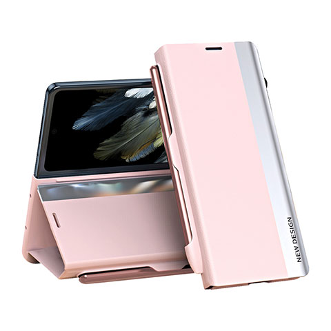 Oppo Find N3 5G用手帳型 レザーケース スタンド カバー QH2 Oppo ピンク