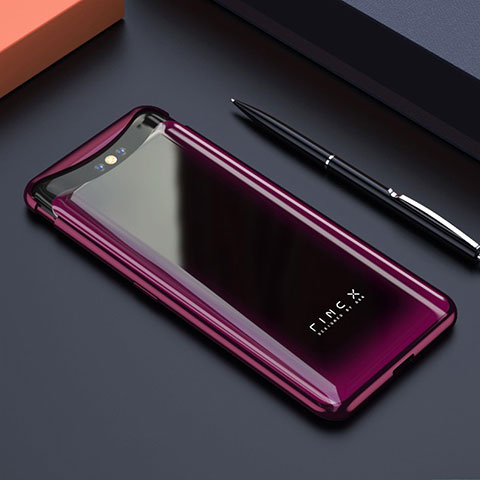 Oppo Find X用ハードカバー クリスタル クリア透明 S01 Oppo ローズレッド