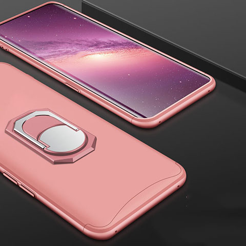 Oppo Find X Super Flash Edition用ハードケース プラスチック 質感もマット 前面と背面 360度 フルカバー アンド指輪 Oppo ローズゴールド