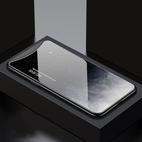 Oppo Find X Super Flash Edition用ハイブリットバンパーケース プラスチック パターン 鏡面 カバー S01 Oppo グレー