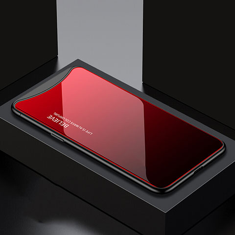 Oppo Find X Super Flash Edition用ハイブリットバンパーケース プラスチック パターン 鏡面 カバー S01 Oppo レッド